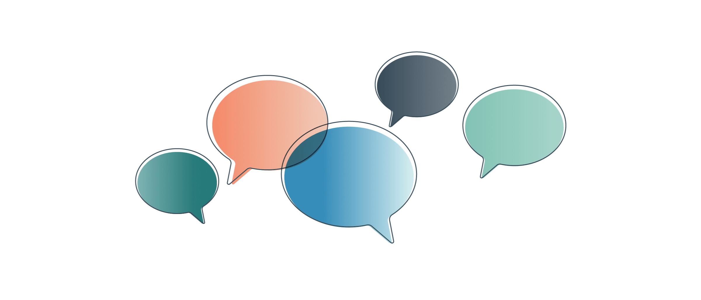 Illustration of colorful speech bubbles