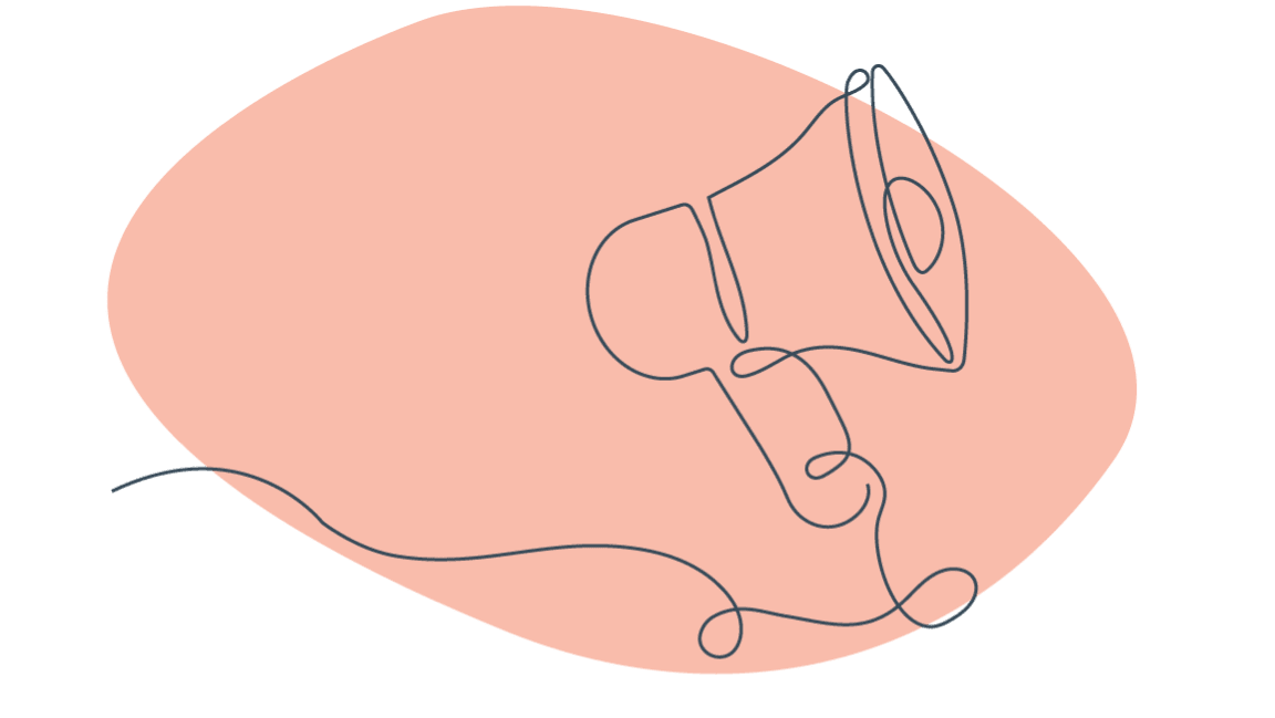 Line drawing of a megaphone