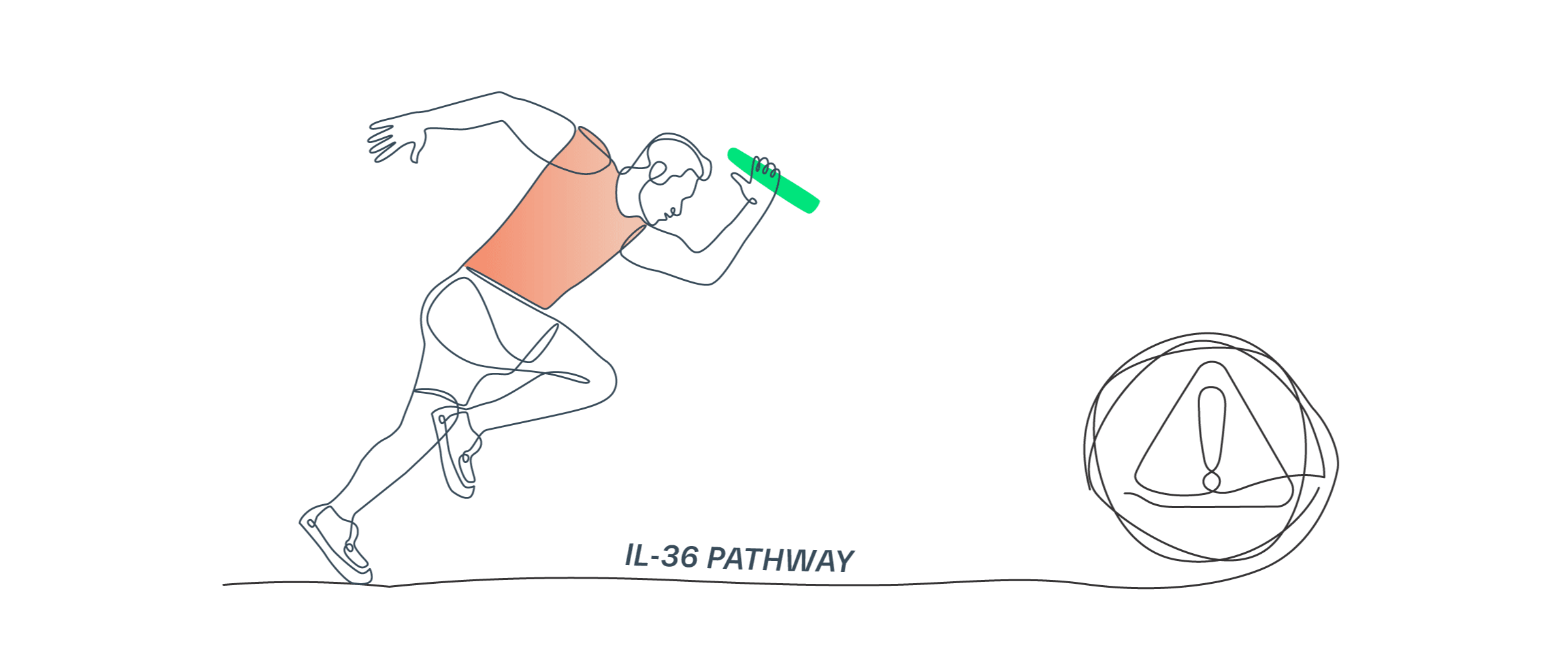 Illustration of a person starting a relay race