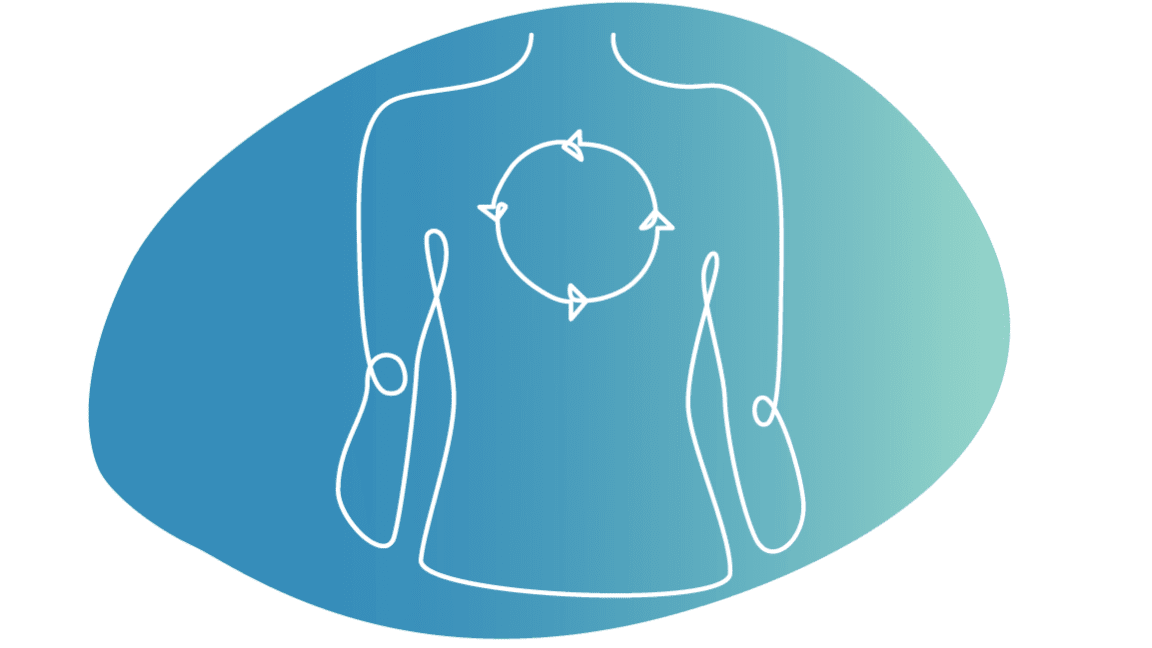 Illustration of a person highlighting systemic treatment areas for GPP